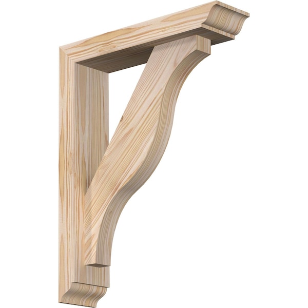 Ekena Millwork Funston Traditional Smooth Bracket w/ Offset Brace, Douglas Fir, 3 1/2"W x 14"D x 18"H BKT0402X14X18FST01SDF - main